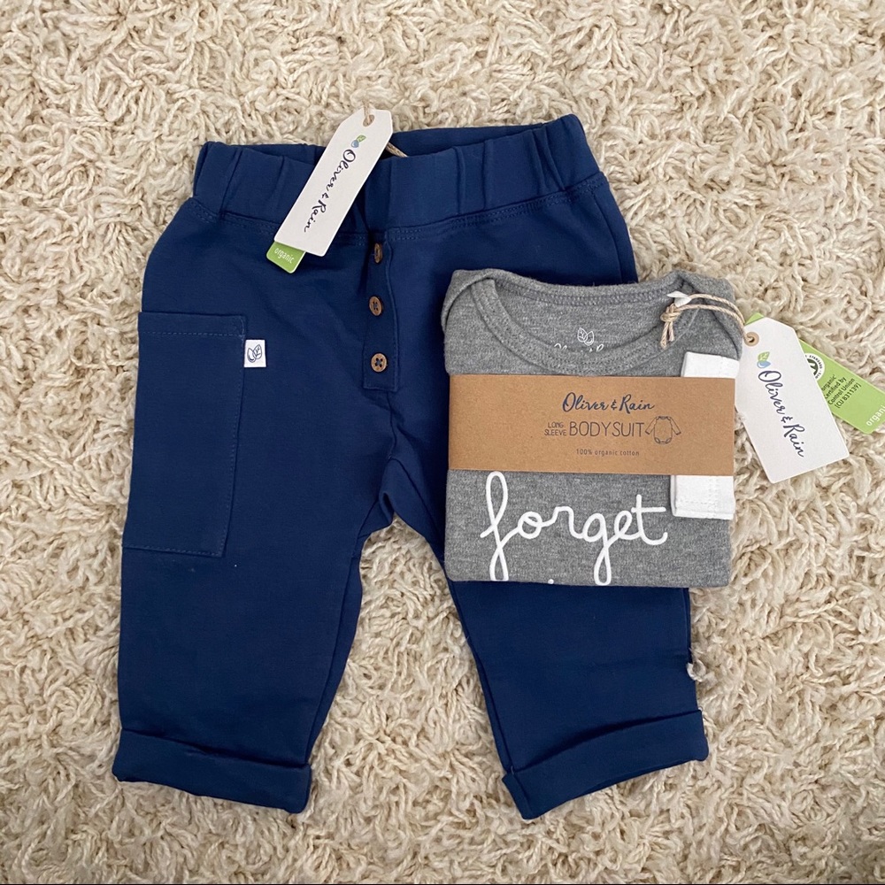 Oliver & Rain bodysuit & pants 6m NWT
